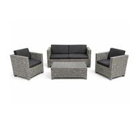 CONCEPTO DE FÁBRICA | Salón de jardín SOCOTRA 4 plazas 137 cm Acero Gris | Gran Salón Exterior Amistoso | Muebles Jardín Terraza Piscina | Resistencia Sol & Intemperies | Premium Design Amigable