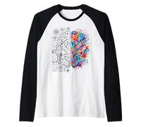 Concepto de Mente Creativa y analítica del Cerebro de neurociencia Camiseta Manga Raglan