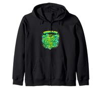 Concepto de Planta de Movimiento de energía Natural de Flujo Verde Sudadera con Capucha
