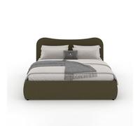 CONCEPTO FÁBRICA | Cama maletero de 140 x 190 cm Plano Verde | Diseño envolvente y cabeza galvanizada | pana suave | Somier incluido | Gran baúl de almacenamiento | Elegante, cómodo y práctico