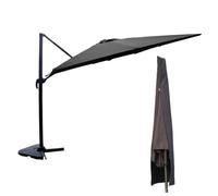 CONCEPTO FÁBRICA | Conjunto de sombrilla rectángulo CESARE con funda incluida, gris