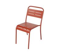 CONCEPTO FÁBRICA | Juego de 6 sillas para salón de jardín, comedor BERGAME Terracotta | apilables | Acero anticorrosión Acabado en polvo | Diseño moderno | Resistentes UV e intemperies | Exterior