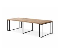 CONCEPTO FÁBRICA | Mesa Consola extensible Kama 2 en 1 | Hasta 12 personas | Diseño Madera y Metal | Modular 45 a 300 cm | Estilo industrial | Ahorro de espacio | Bandeja efecto madera elegante