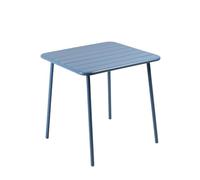 CONCEPTO FÁBRICA | Mesa de jardín BERGAME 4 plazas acero azul | Mesa de comedor grande exterior | Muebles de jardín terraza piscina | 70 cm | Resistencia al sol y a la temperie | Premium Design