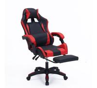 CONCEPTO FÁBRICA | Silla de oficina para juegos ergonómicos ALTAIR negro/rojo | Respaldo reclinable 135° | Reposapiés desplegable | Altura ajustable | Cojines Lumbares y Cabeza | Asiento Confort de