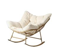 CONCEPTO FÁBRICA Sillón mecedora Quito Beige Cojín Repelente Acero | Estructura anticorrosión, asiento generoso, terraza jardín o interior