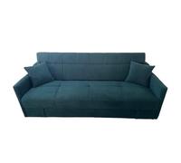 CONCEPTO FÁBRICA | Sofá Convertible de 3 plazas con baúl de almacenamiento de pana | Diseño ADARE verde | Sofá cama supletoria espacioso | Moderno, elegante y funcional | Ahorro de espacio