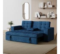CONCEPTO FÁBRICA | Sofá Convertible de 3 plazas de pana | NOHO verde | Modular muy práctico | Diseño contemporáneo | Cama de 2 plazas: Cama de 160 x 160 cm | Estructura de madera maciza y Plywood