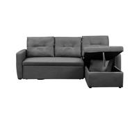 CONCEPTO FÁBRICA | Sofá esquinero Convertible de 4 plazas | Diseño Malmo Tejido Gris | Estilo Moderno | Sofá Cama con Baúl de Almacenamiento Integrado | Cómodo, Tendencia, Práctico