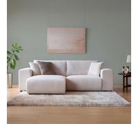 CONCEPTO FÁBRICA | Sofá esquinero modular de 3 plazas Aberdeen Beige | Pana Suave | Meridiana Reversible | Reposabrazos extraíbles | Comodidad Mediados de Granja | Estructura Madera Maciza, Espuma de