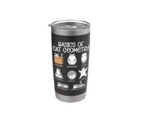 Conceptos básicos de geometría del gato Profesor Matemáticas Matemáticas Amante de los gatos Vaso térmico de acero inoxidable de doble pared