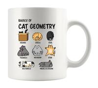Conceptos Básicos De Geometría Felina Para Amantes De Los Gatos Tazas De Desayuno Duradero Tazas De Cerámica Único Taza De Café Para Bebidas Frías Y Calientes Espresso Escuela 330Ml