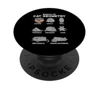 Conceptos básicos de la geometría del Gato Divertido Gatito matemáticas Hombres Mujeres niños PopSockets PopGrip Adhesivo