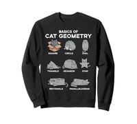 Conceptos básicos de la geometría del Gato Divertido Gatito matemáticas Hombres Mujeres niños Sudadera