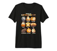 Conceptos básicos de la geometría del Gato Formas círculo triángulo Cuadrado Gato Mascota Camiseta Premium