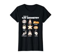 Conceptos Básicos De La Geometría del Gato Profesor De Camiseta gráfica económica, Mujer, Negro, M