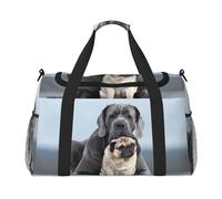 Conceptos de Amistad Entre Perros Cane Corso y Pug,Bolsas Deportivas, Bolsos de Viaje Deportivos Cruzados de Mano, Bolsas de Viaje de Gran Capacidad para Mujeres y Hombres.