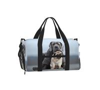 Conceptos de Amistad Entre Perros Cane Corso y Pug,Bolso Deportivo Bandolera de Mano, Bolsa de Deporte, Bolsa de Viaje de Gran Capacidad para Mujeres y Hombres.