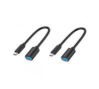 Conceptronic ABBY11B Adaptador USB-C a USB-A 3.2 Gen 1 OTG 20cm Negro Pack 2 Unidades