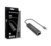 Conceptronic Adaptador de Red USB-C a Gigabit con Hub USB de 2x Puertos USB-A + 2x Puertos USB-C Gris