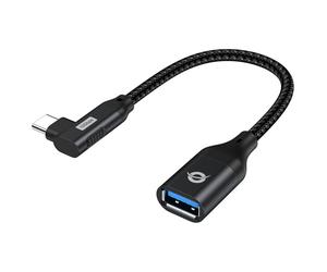 Conceptronic ABBY19B Ataptador OTG USB-C en Ángulo de 90º a USB 3.2 Gen 2 10Gbps Negro