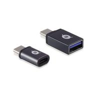 Conceptronic Adapter USB-C -> USB 3.0 + Micro USB Pack of 2 Black