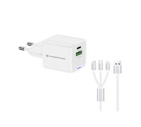Cargador de pared conceptronic althea16w 33w + cable usb 3.0 3 en 1 blanco