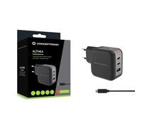 Cargador de pared conceptronic althea17b 67w 2x usb tipo c 1x usb tipo a