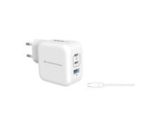 Cargador de pared conceptronic althea17w 67w + cable usb tipo c blanco