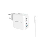 Cargador de pared conceptronic althea18w 100w + cable usb tipo c blanco