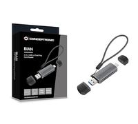 CONCEPTRONIC BIAN05G 2 en 1 USB 3.0 Dual Plug Lector de Tarjetas SD/MicroSD 3.0 UHS-I