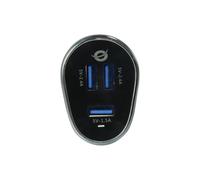 Cargador de Coche 3 Puertos USB-A 31W (Negro) - CONCEPTRONIC