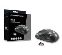 Conceptronic – Ratón inalámbrico CLLM5BTRVWL de viaje, 6 botones, mano derecha, óptico 1600 DPI