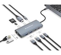Conceptronic DONN06G 10-in-1 USB 3.2 Gen 1 Dockingstation・(DONN06G)・HDMI・100W USB PD・USB-C 5Gbps x 2・USB-A