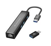 Tarjeta de Red Externa GIGABIT USB A Macho (Adaptador USB-C) con 3x HUB USB 3.0 - CONCEPTRONIC