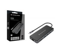 Conceptronic - DONN15G base para portátil y replicador de puertos Alámbrico USB 3.2 Gen 1 (3.1 Gen 1) Type-C Gris