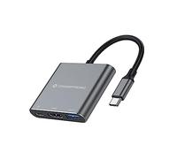 Conceptronic DONN18G base para portátil y replicador de puertos Alámbrico USB 3.2 Gen 1 (3.1 Gen 1) Type-C Gris
