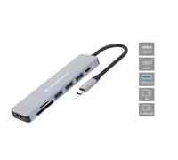 Conceptronic DONN19G base para portátil y replicador de puertos Alámbrico USB 3.2 Gen 1 (3.1 Gen 1) Type-C Gris