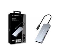 Conceptronic - DONN22G base para portátil y replicador de puertos Alámbrico USB 3.2 Gen 2 (3.1 Gen 2) Type-C Gris