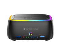 Conceptronic DONN36B Estación Acoplamiento Dual Bay RGB Para HDD 2,5/3,5"