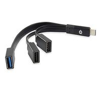 Conceptronic HUBBIES01B USB 3.1 Type-C (1 puerto USB 3.0 + 2 puertos USB 2.0, OTG) negro