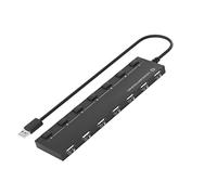 Conceptronic HUBBIES08B - Hub USB (7 Puertos, 2.0, 7 x 2.0, sin Fuente de alimentación), Color Negro