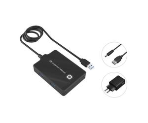 Conceptronic HUBBIES11BP base para portátil y replicador de puertos USB 3.2 Gen 1 (3.1 Gen 1) Type-A Negro