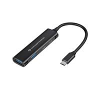 Conceptronic Hub USB HUBBIES12B 4 puertos USB 3.2 (2 USB-C, 2 USB-A) Negro, carcasa de aluminio