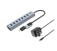 Hub Conceptronic 7 puertos 5000 Mbit/s HUBBIES21GP con adaptador USB-C