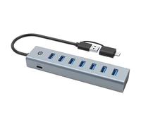 Hub Conceptronic 7 puertos 5000 Mbit/s HUBBIES21GP con adaptador USB-C