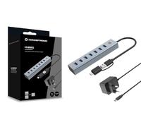 CONCEPTRONIC HUBBIES21GP - Concentrador USB 3.0 de 7 Puertos con Fuente de alimentación, 5 Gbps, USB-A x 7