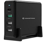Conceptronic OZUL01B cargador de dispositivo móvil Universal Negro Corriente alterna Carga rápida Interior
