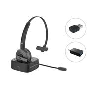 Conceptronic POLONA03BDA auricular y casco Auriculares Inalámbrico Diadema Oficina/Centro de llamadas Bluetooth Base de carga Negro