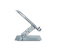 Conceptronic THANA10G - Soporte plegable para ordenador portátil, altura regulable, color gris, aluminio, 43